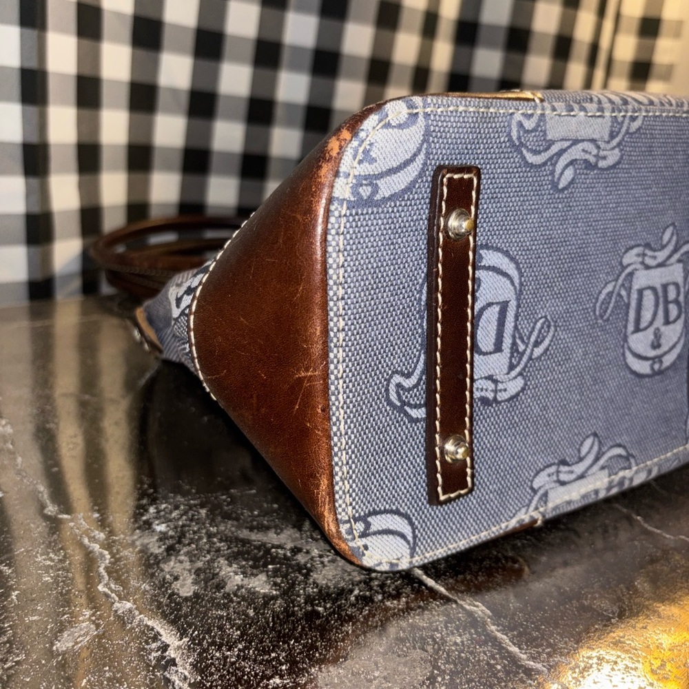 Dooney & Bourke Blue Signature Donegal Crest Dome Satchel - Picture 7 of 10